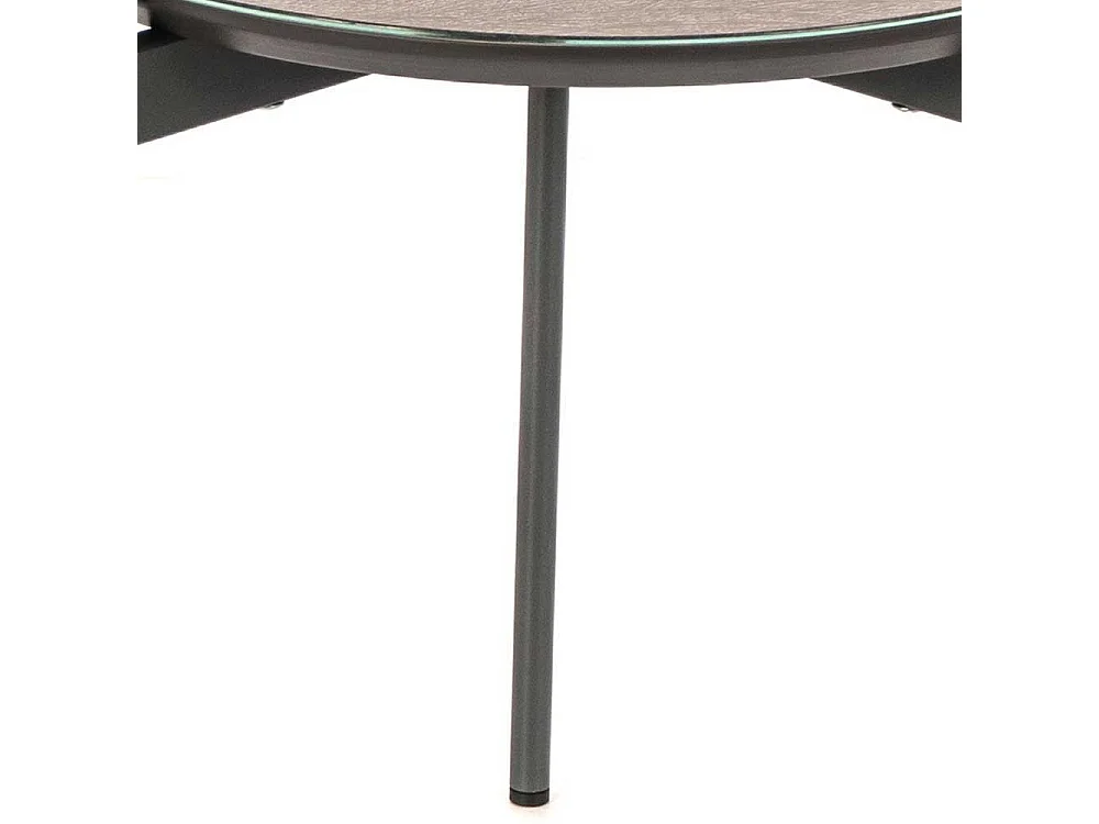 Runder Beistelltisch in Taupe und Dunkelgrau 45 cm breit