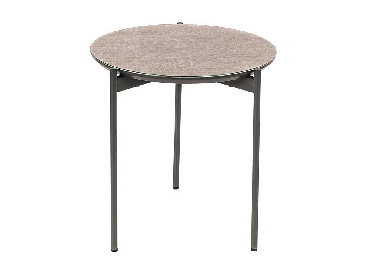 Runder Beistelltisch in Taupe und Dunkelgrau 45 cm breit