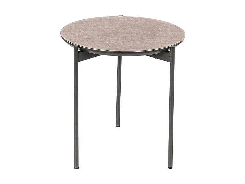 Runder Beistelltisch in Taupe und Dunkelgrau 45 cm breit