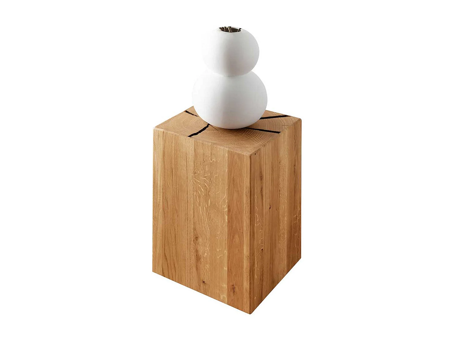 Beistelltischchen Wildeiche geölt in modernem Design 30 cm breit