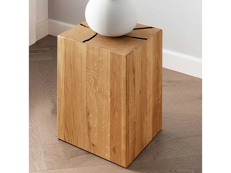 Beistelltischchen Wildeiche geölt in modernem Design 30 cm breit