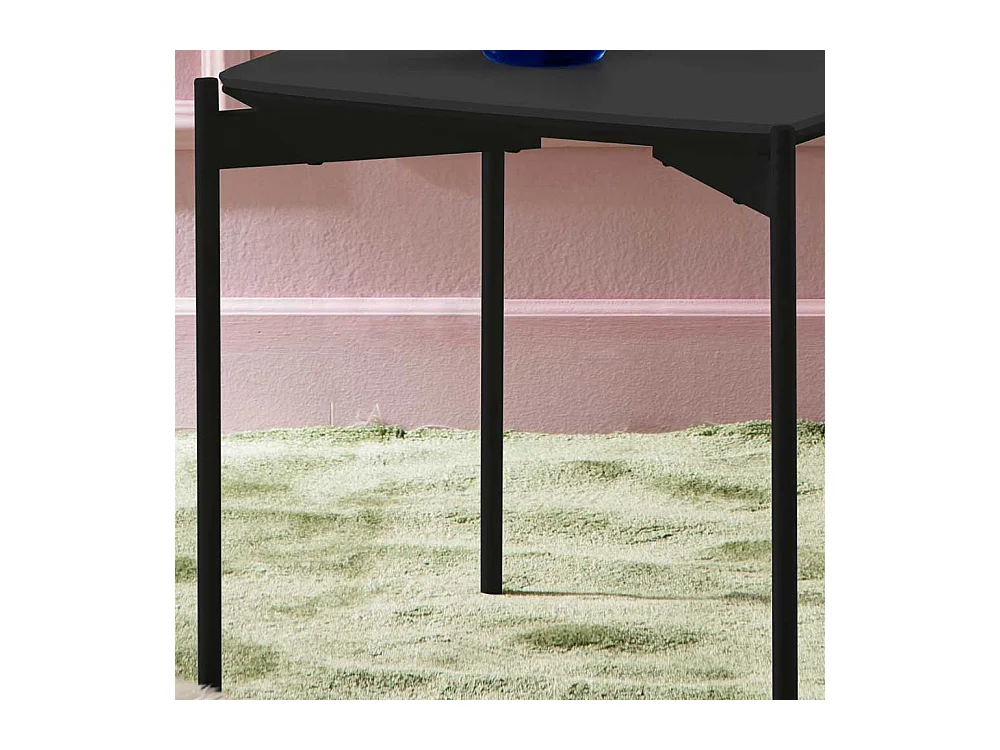 Beistelltisch in Anthrazit und Schwarz Keramik beschichtet