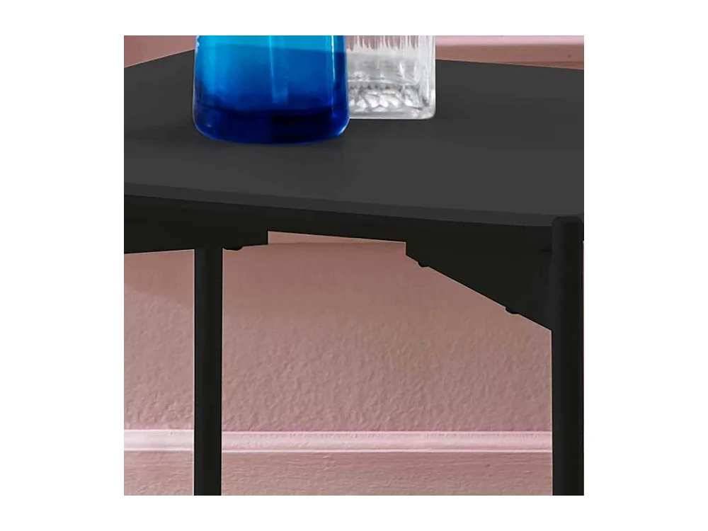 Beistelltisch in Anthrazit und Schwarz Keramik beschichtet