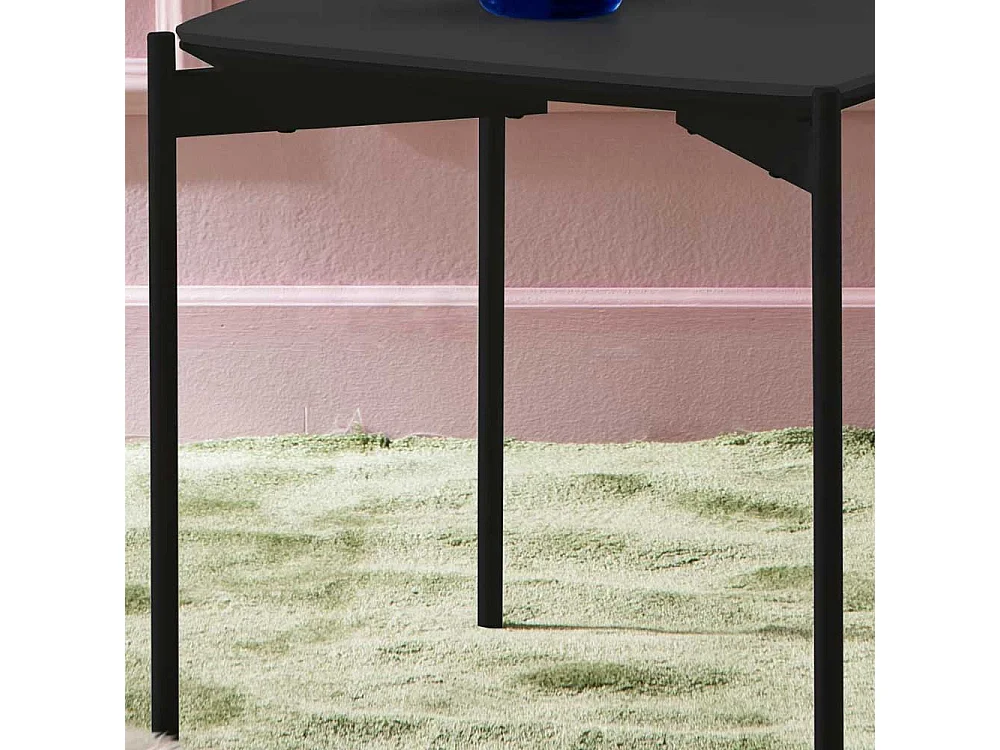 Beistelltisch in Anthrazit und Schwarz Keramik beschichtet