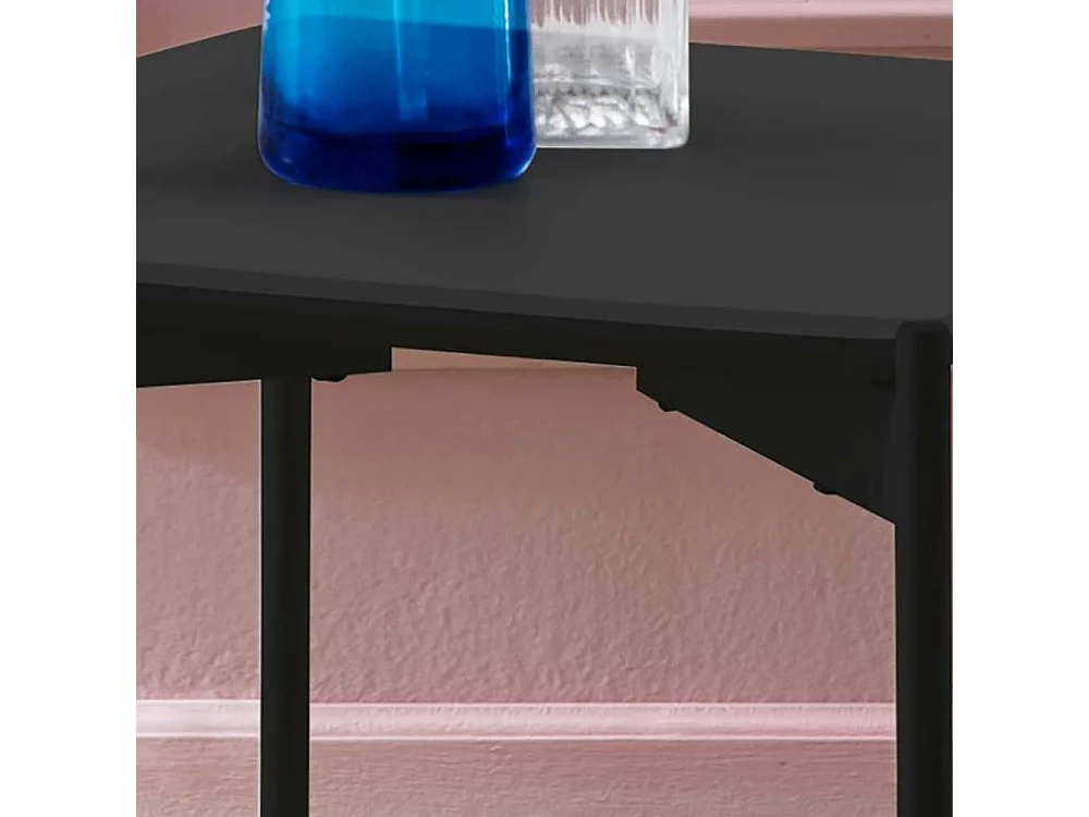 Beistelltisch in Anthrazit und Schwarz Keramik beschichtet