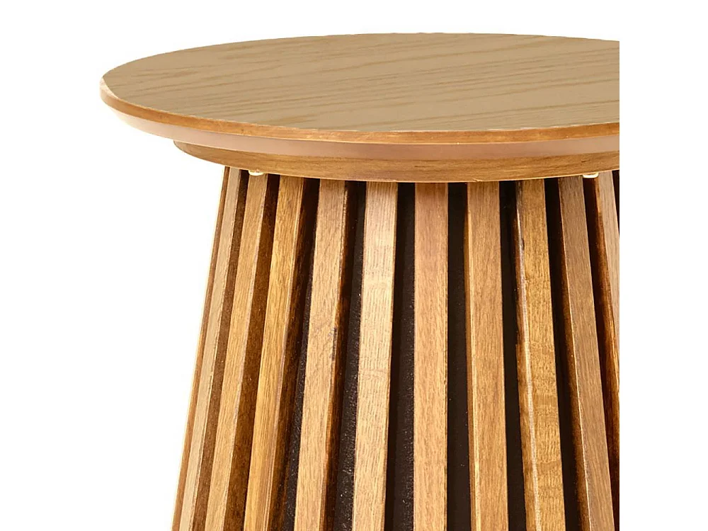 Beistelltisch Anstelltisch in Eichefarben auf Säulengestell