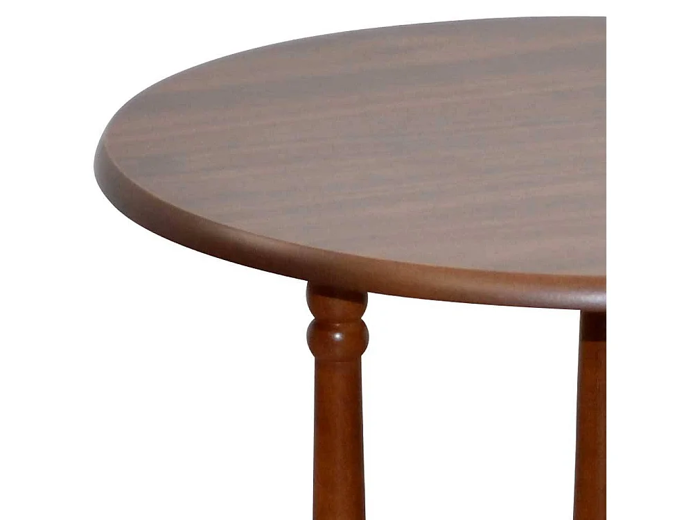 Klassischer Beistelltisch in Nussbaumfarben runder Tischplatte