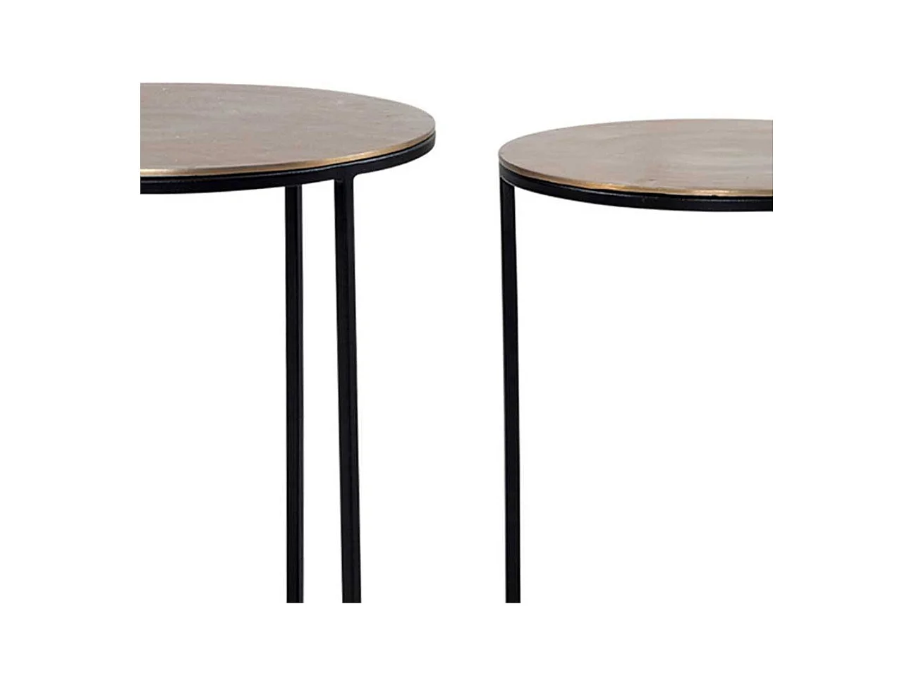 Beistelltisch Set Wohnzimmertische in Goldfarben und Schwarz (dreiteilig)