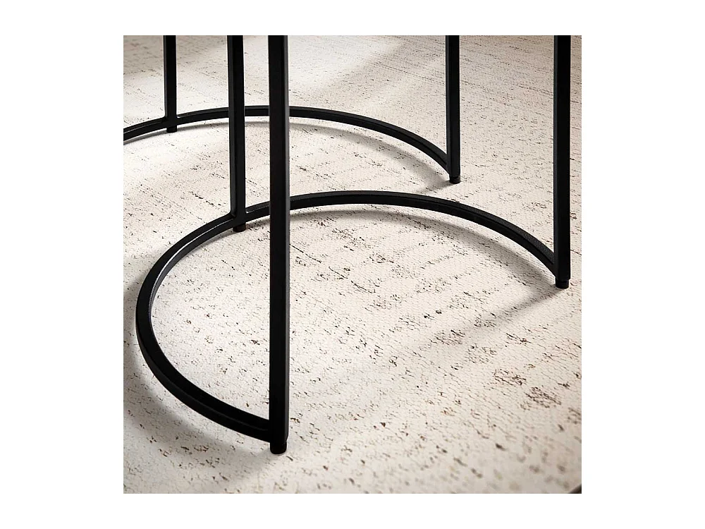 Beistelltisch Set Wohnzimmertische in Goldfarben und Schwarz (dreiteilig)