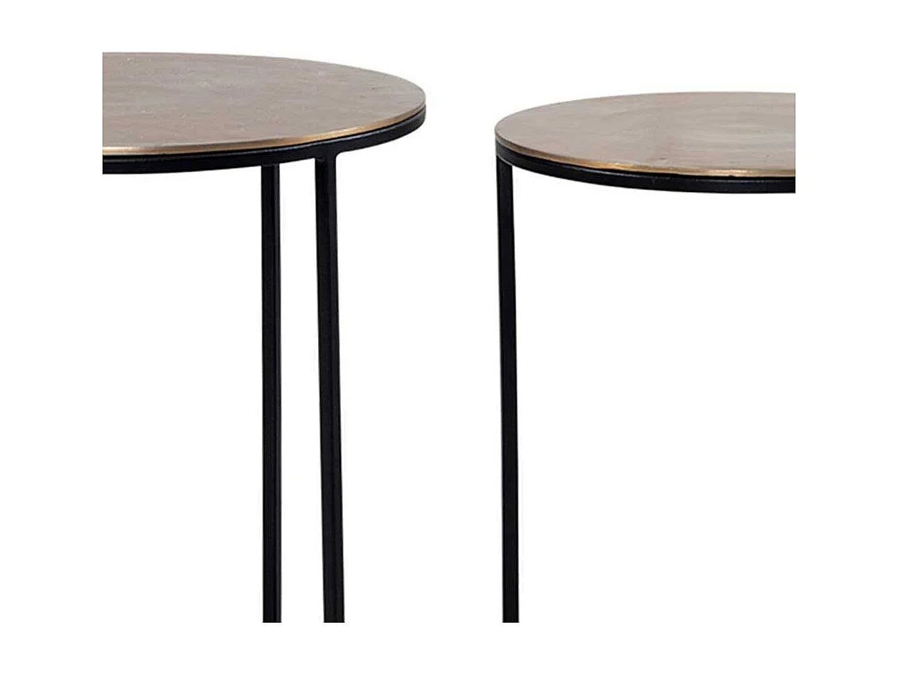 Beistelltisch Set Wohnzimmertische in Goldfarben und Schwarz (dreiteilig)