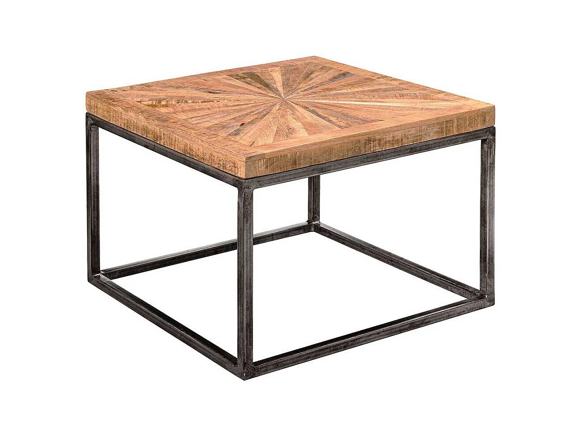 Beistelltisch aus Mangobaum Massivholz und Eisen 55 cm breit