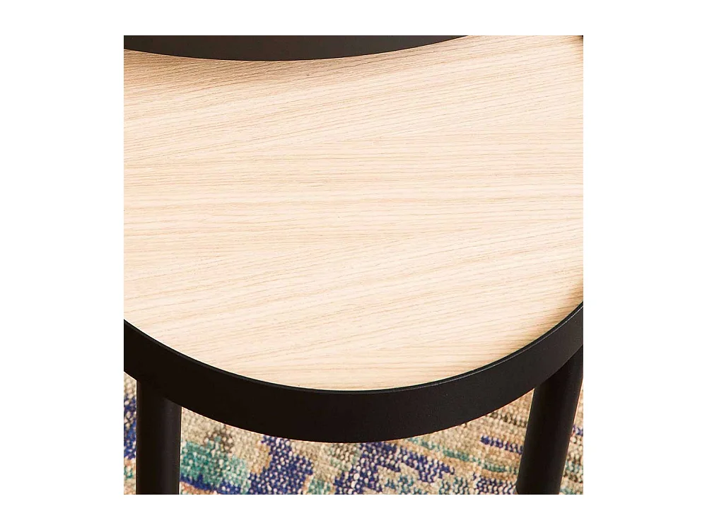 Beistelltisch in Schwarz und Eiche rund