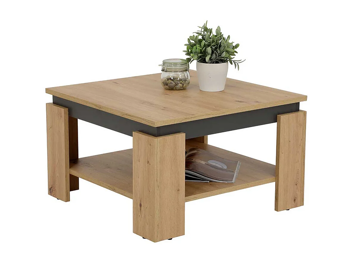 Beistelltisch Sofa in Wildeichefarben und Anthrazit 68 cm breit