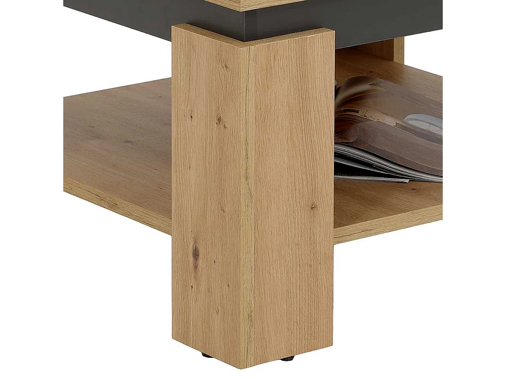 Beistelltisch Sofa in Wildeichefarben und Anthrazit 68 cm breit