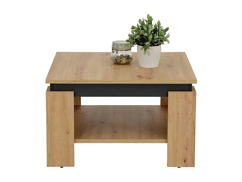 Beistelltisch Sofa in Wildeichefarben und Anthrazit 68 cm breit