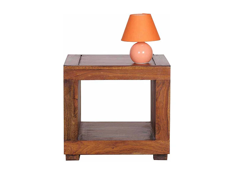 Massiv Beistelltisch aus Sheesham Massivholz 50 cm breit