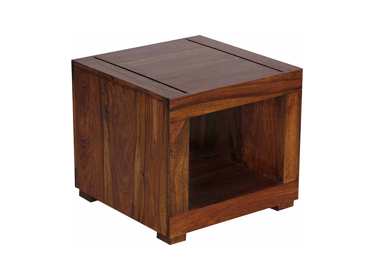 Massiv Beistelltisch aus Sheesham Massivholz 50 cm breit
