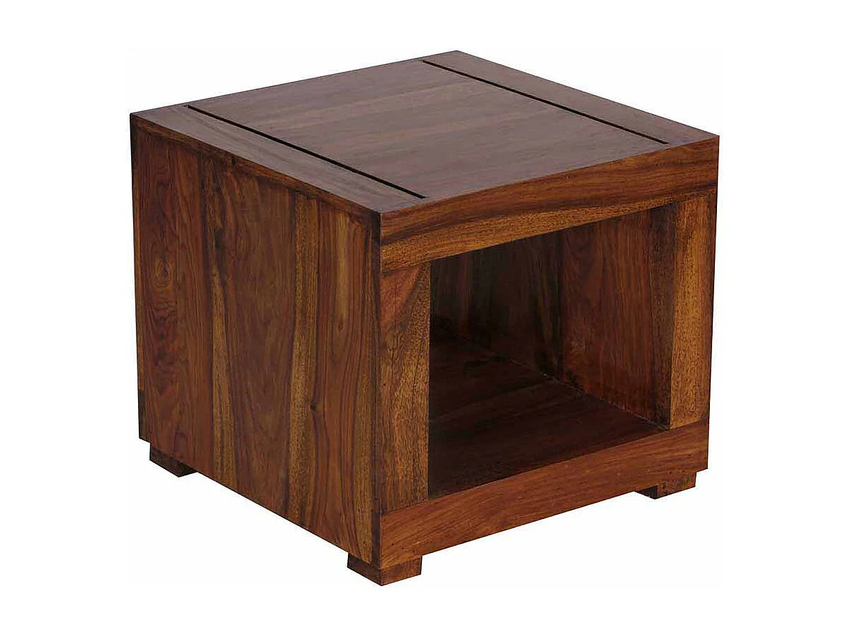 Massiv Beistelltisch aus Sheesham Massivholz 50 cm breit