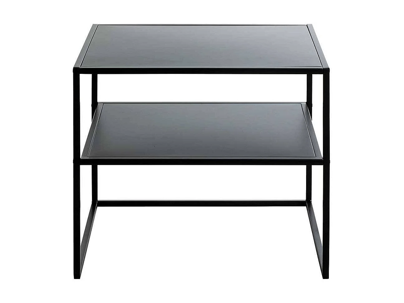 Rechteckiger Beistelltisch in Schwarz Bügelgestell