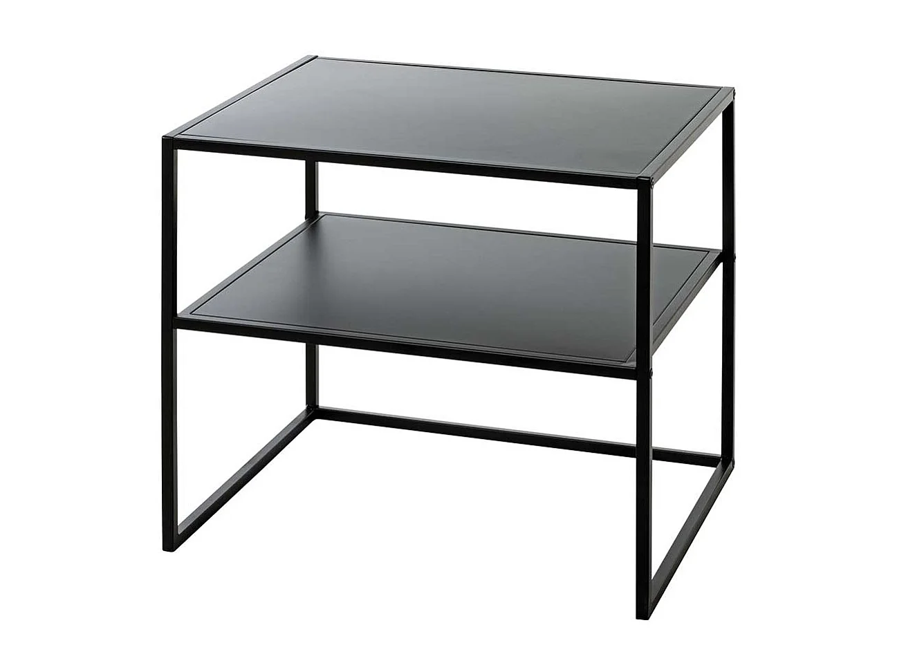 Rechteckiger Beistelltisch in Schwarz Bügelgestell