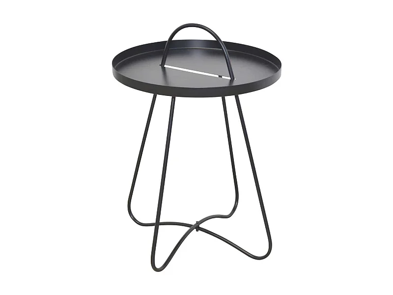 Schwarzer Metall Beistelltisch 57 cm hoch 40 cm breit