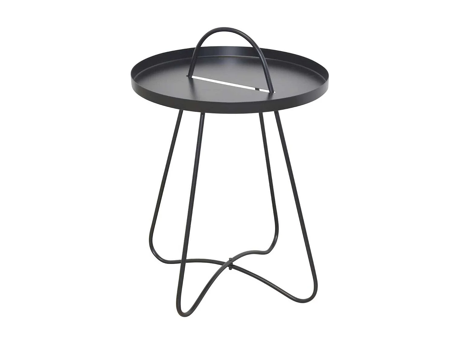 Schwarzer Metall Beistelltisch 57 cm hoch 40 cm breit