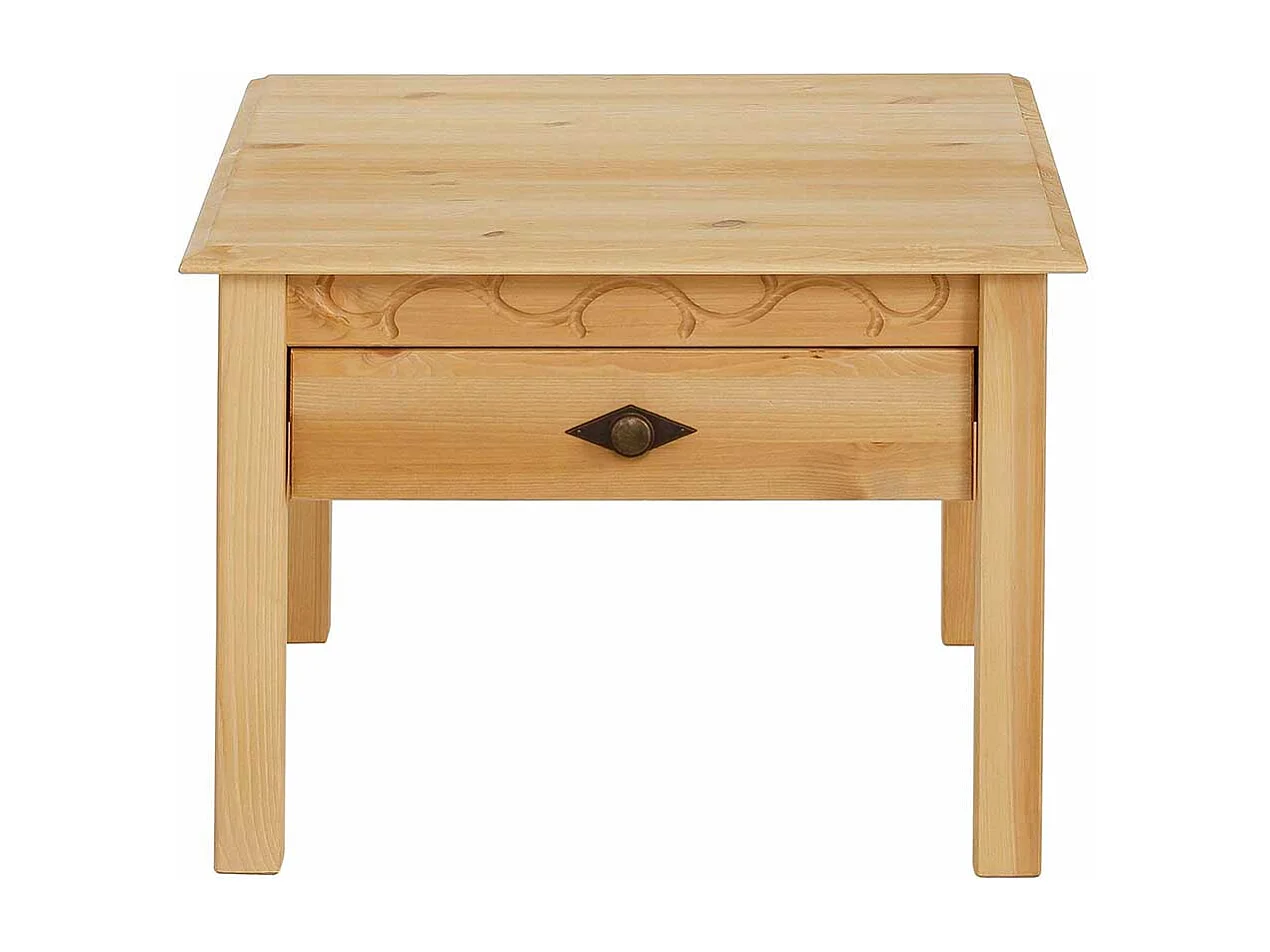 Beistelltisch Sofa aus Kiefer Massivholz quadratischer Tischplatte