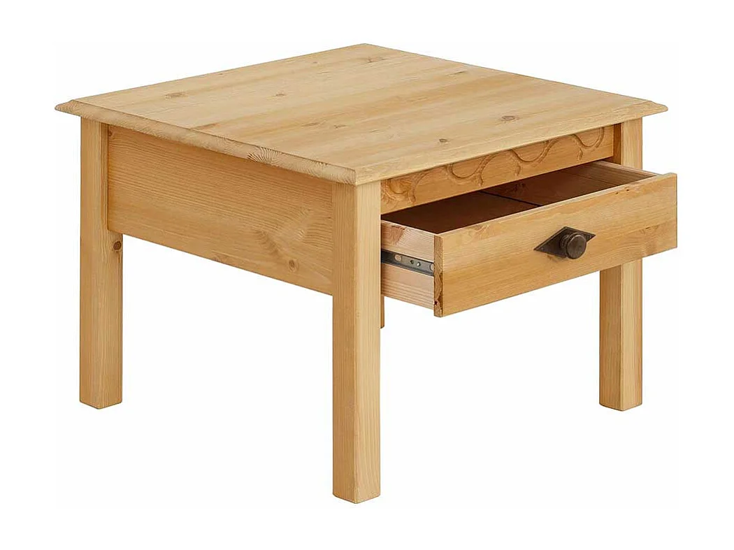 Beistelltisch Sofa aus Kiefer Massivholz quadratischer Tischplatte