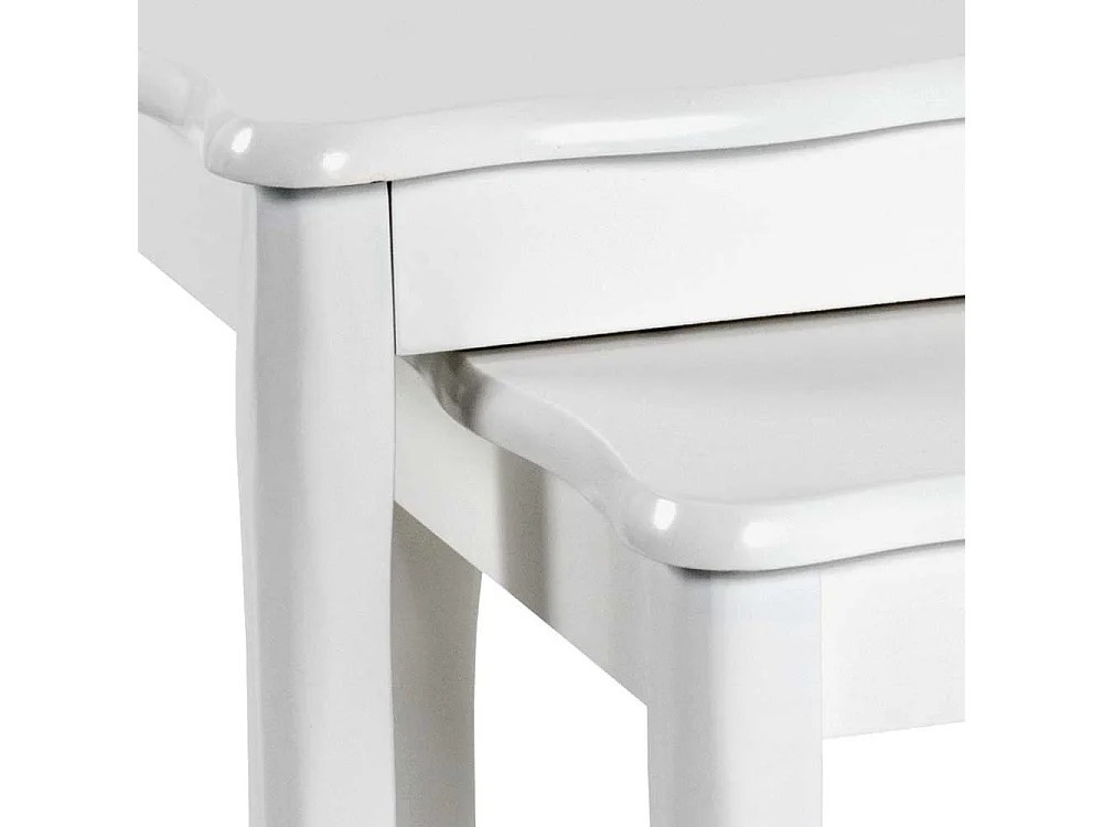 Beistelltische in Weiß lackiert Landhausstil (zweiteilig)