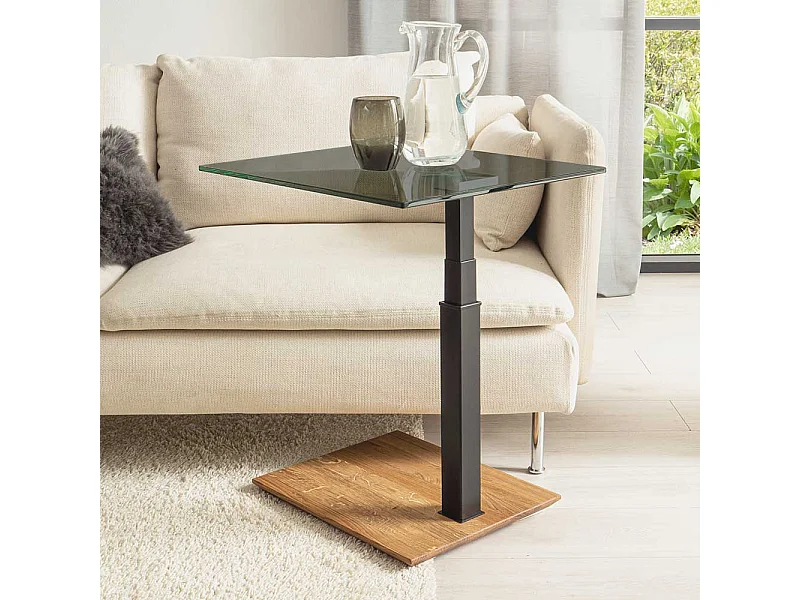 Beistelltisch mit Glasplatte höhenverstellbar