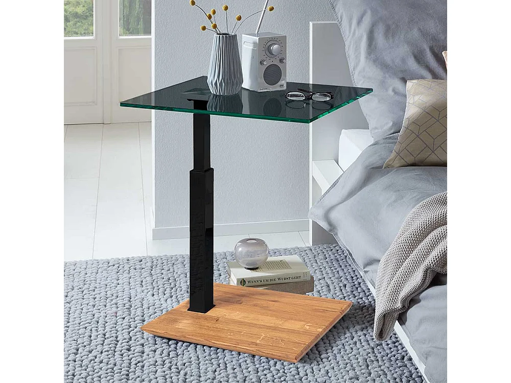 Beistelltisch mit Glasplatte höhenverstellbar