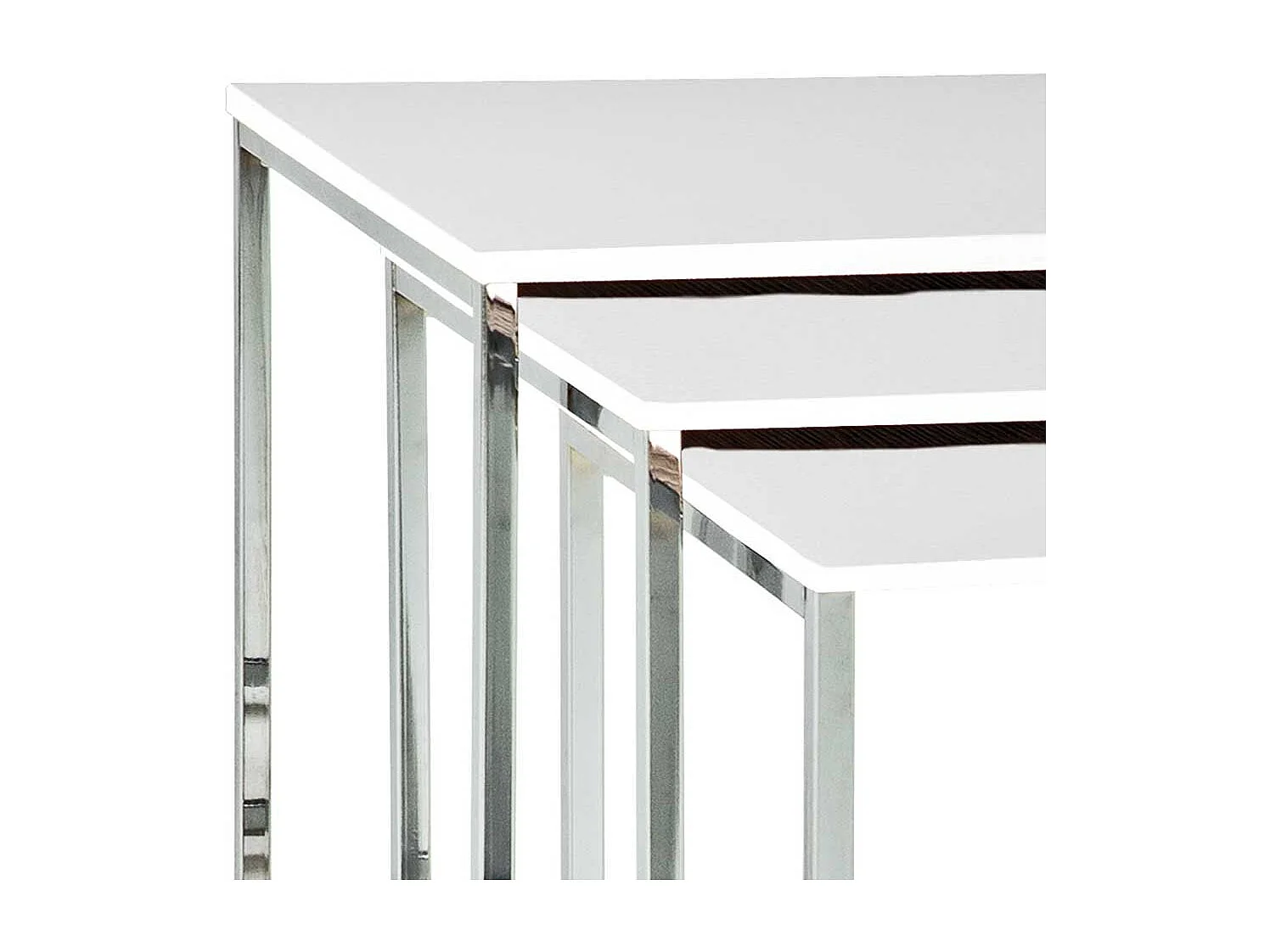 Beistelltisch Set in Weiß Hochglanz modern (dreiteilig)