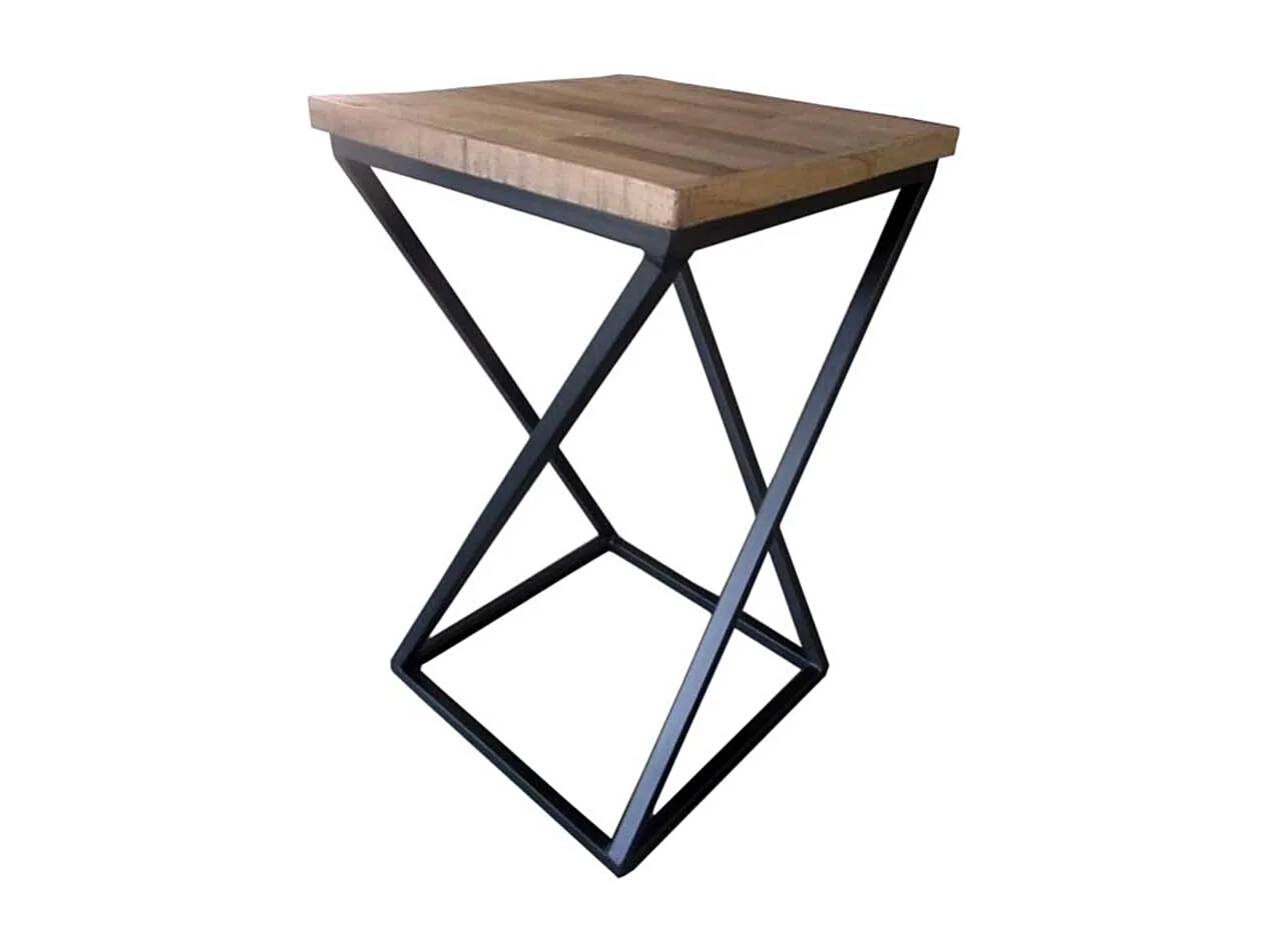 Factory Beistelltisch aus Recyclingholz Metall