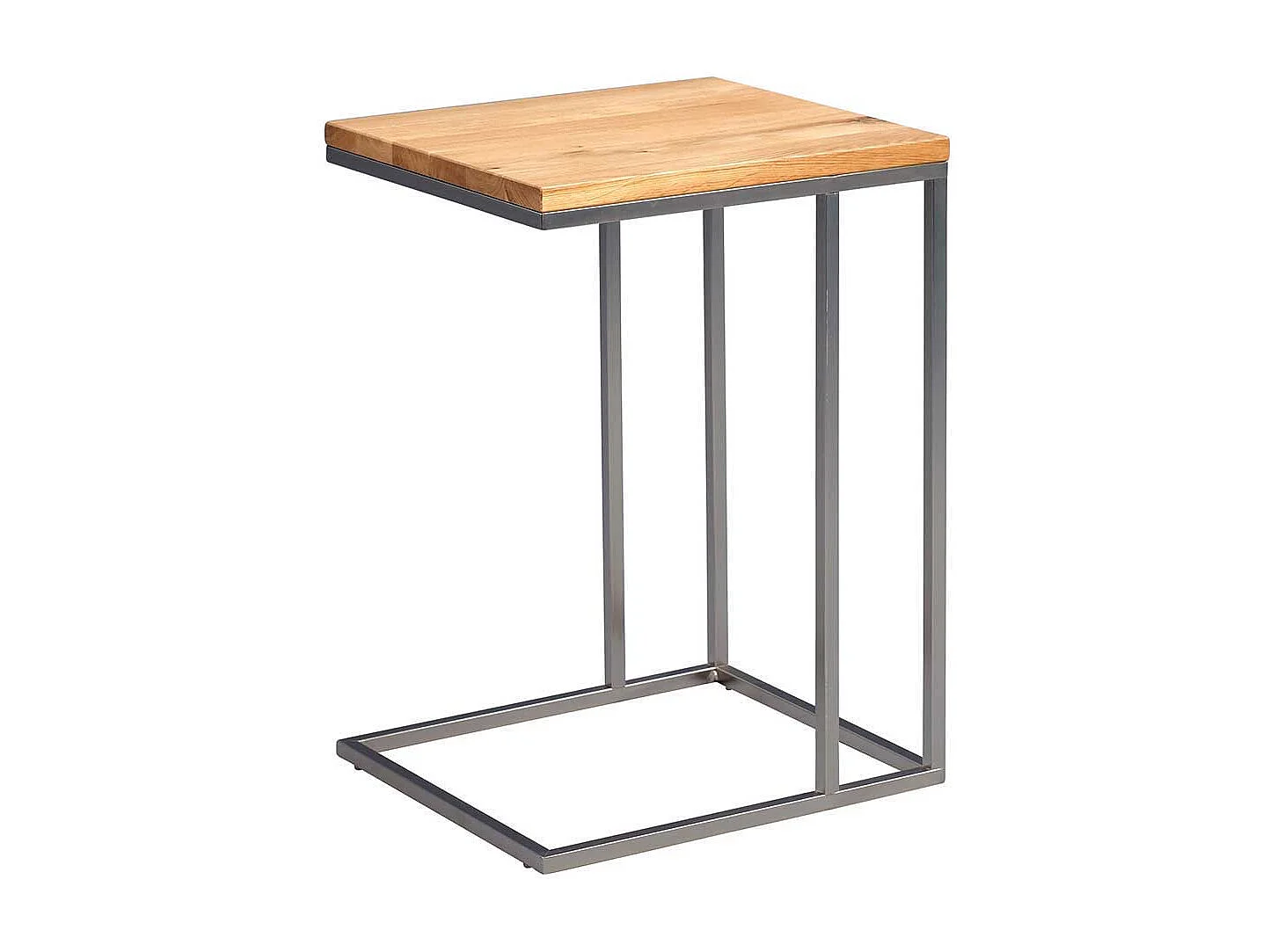 Sofa Beistelltisch aus Wildeiche Massivholz Metall