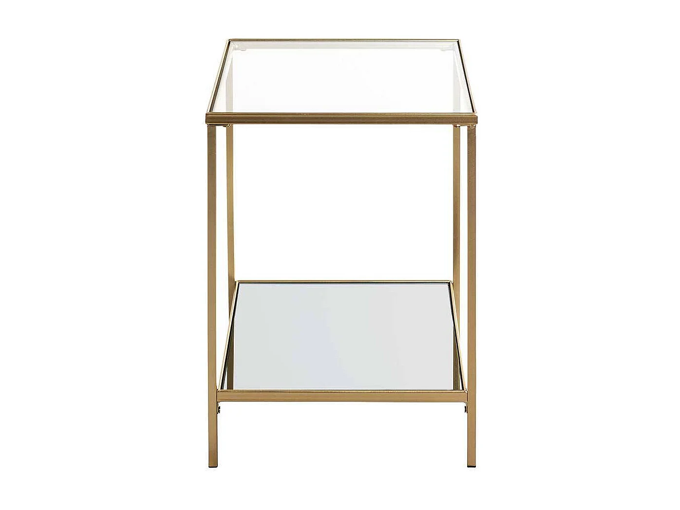 Beistelltisch Sofa in Goldfarben quadratischer Tischplatte