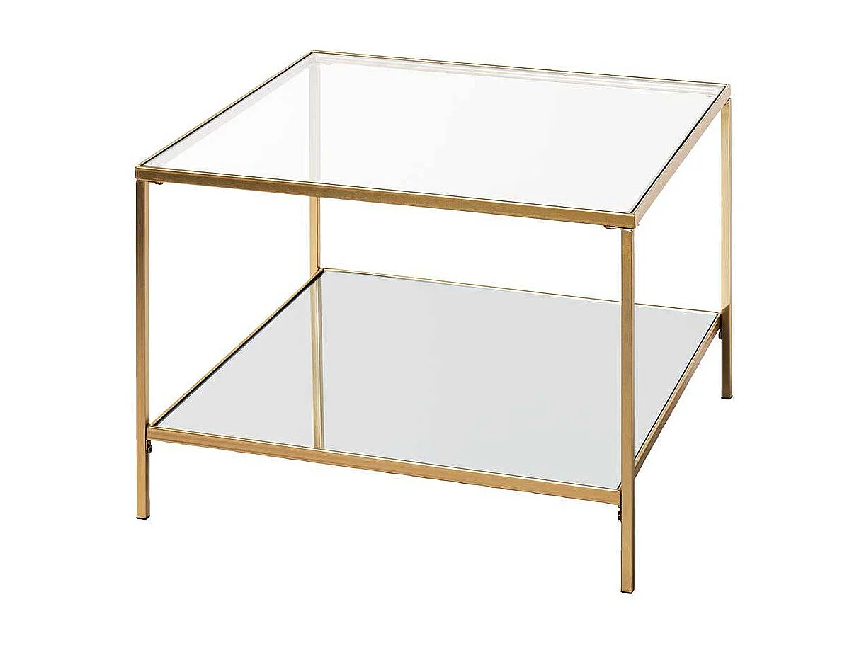 Beistelltisch Sofa in Goldfarben quadratischer Tischplatte