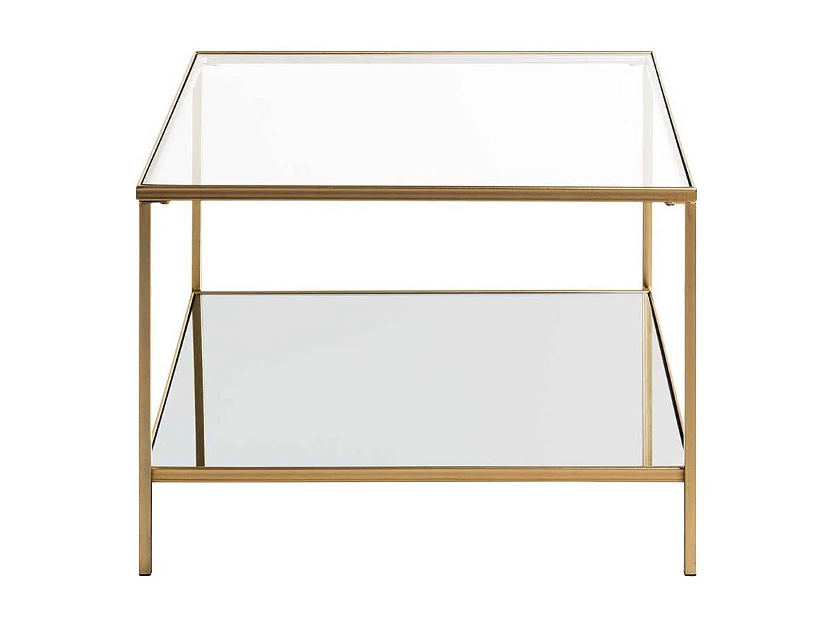 Beistelltisch Sofa in Goldfarben quadratischer Tischplatte