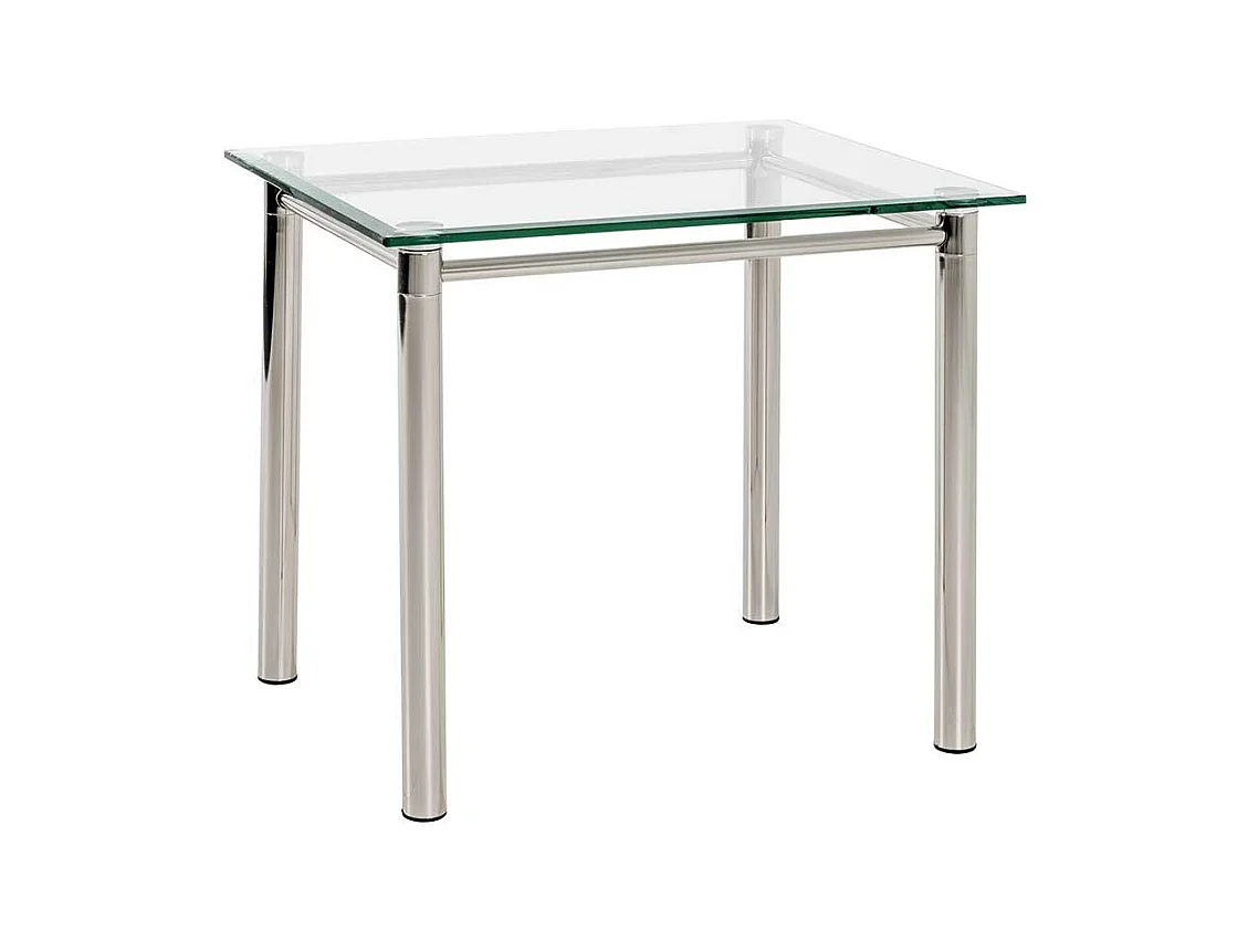 Beistelltisch aus Stahl und Sicherheitsglas 60 cm breit