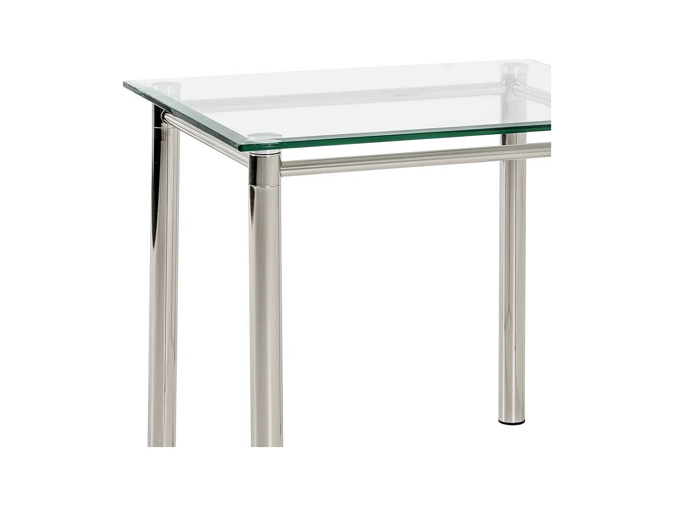 Beistelltisch aus Stahl und Sicherheitsglas 60 cm breit