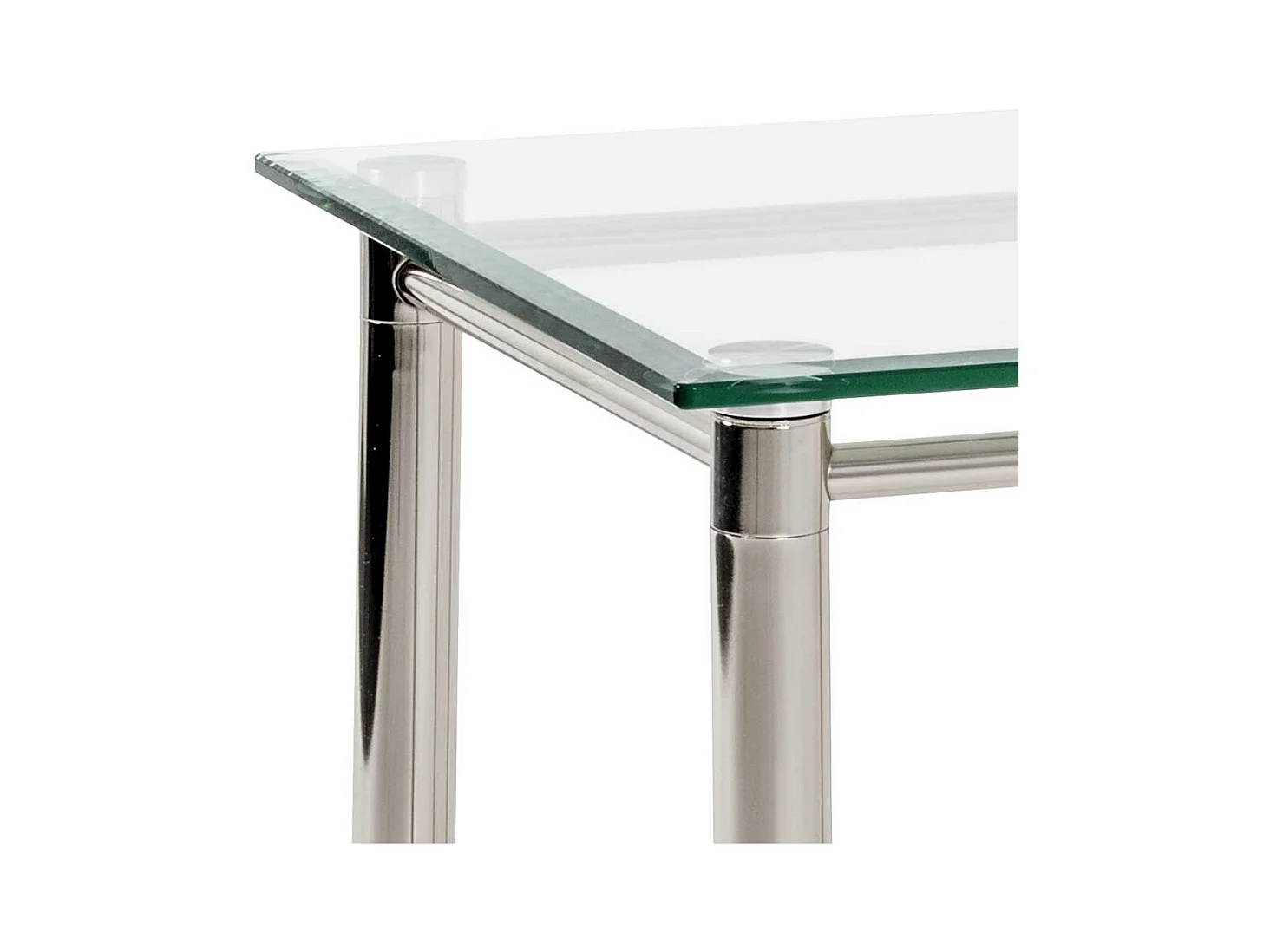 Beistelltisch aus Stahl und Sicherheitsglas 60 cm breit