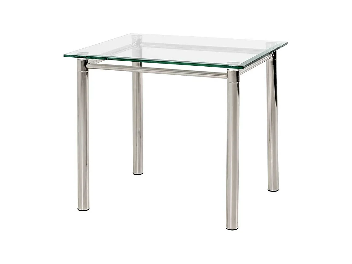 Beistelltisch aus Stahl und Sicherheitsglas 60 cm breit