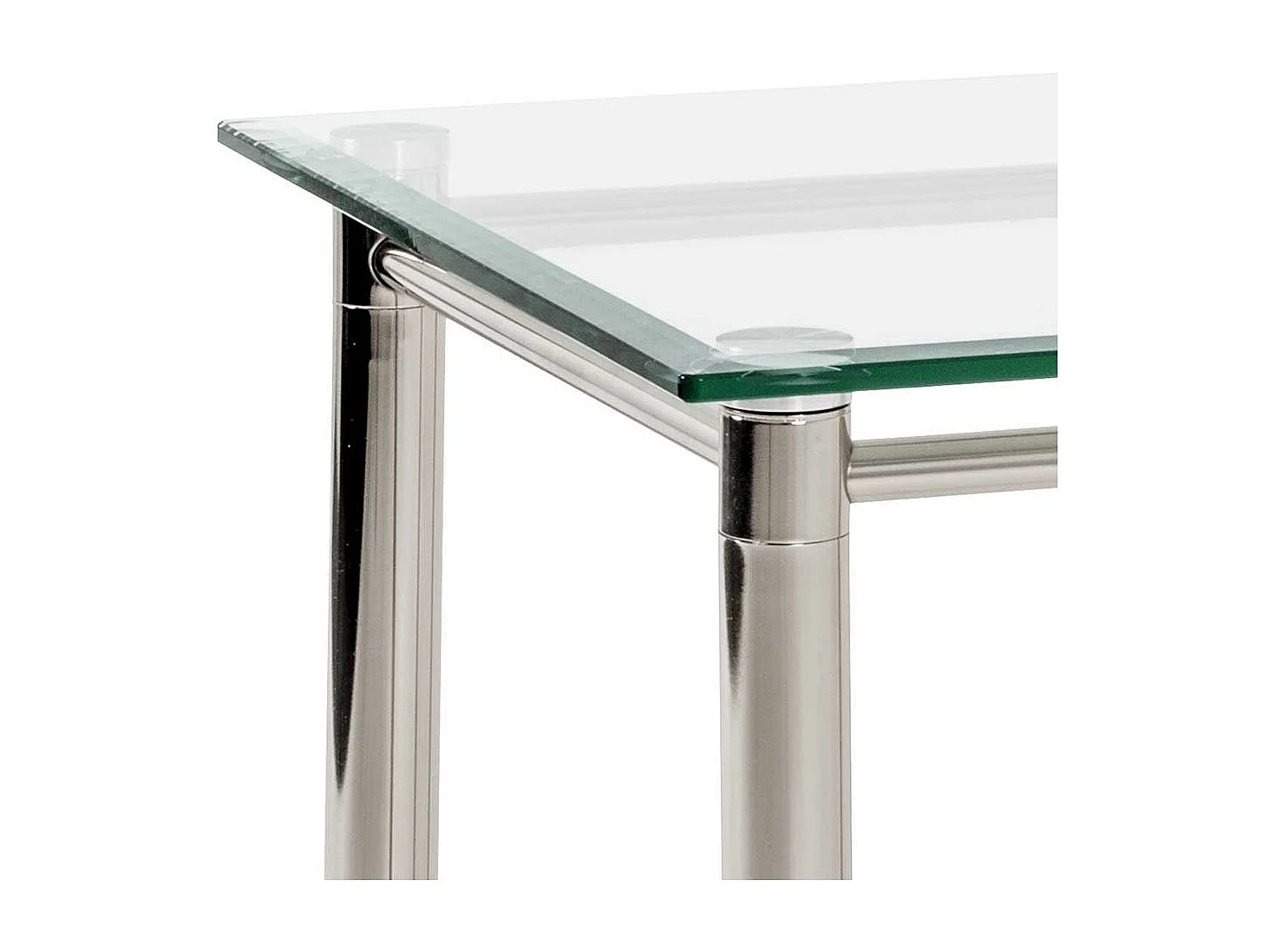 Beistelltisch aus Stahl und Sicherheitsglas 60 cm breit