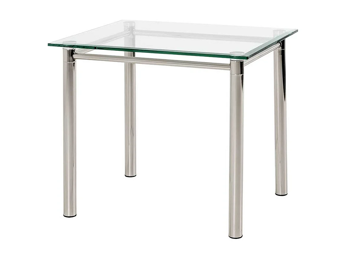 Beistelltisch aus Stahl und Sicherheitsglas 60 cm breit