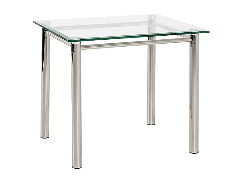 Beistelltisch aus Stahl und Sicherheitsglas 60 cm breit
