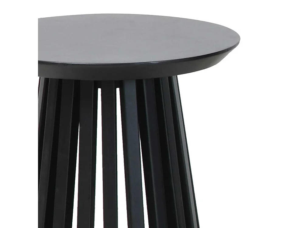 Hoher Beistelltisch rund schwarz im Skandi Design 40 cm breit