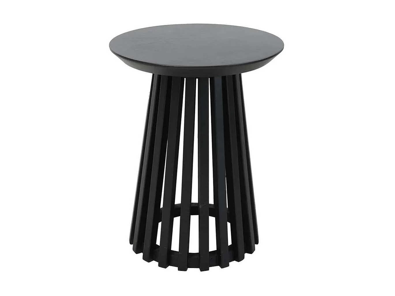 Hoher Beistelltisch rund schwarz im Skandi Design 40 cm breit