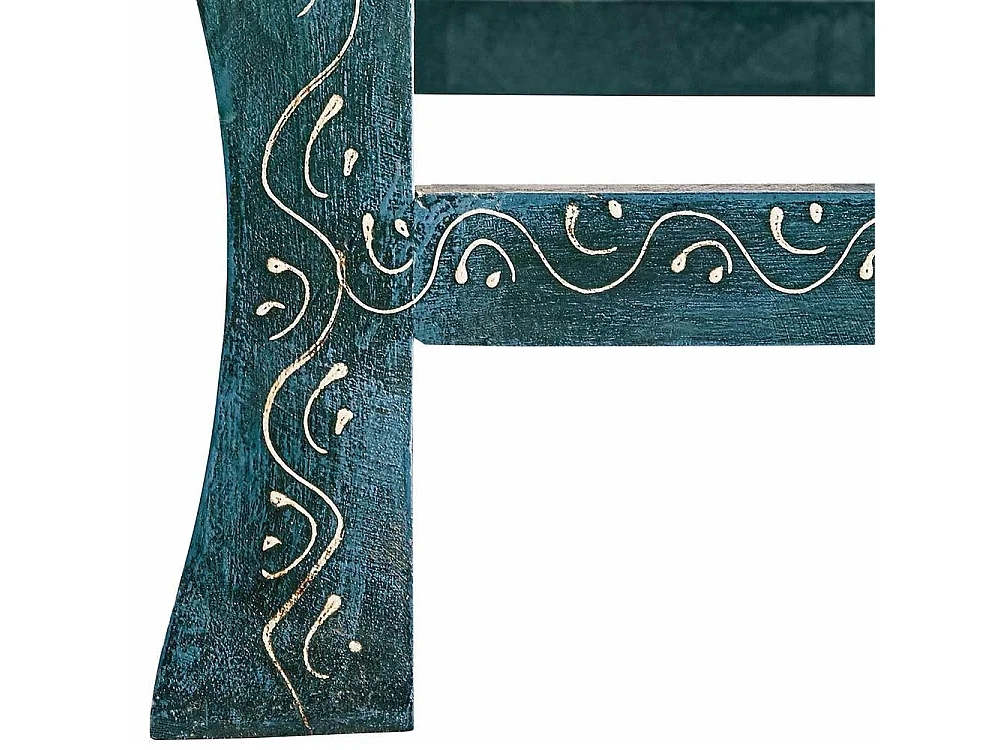 Beistelltisch Set in Blau und Bunt Shabby Chic Design (dreiteilig)