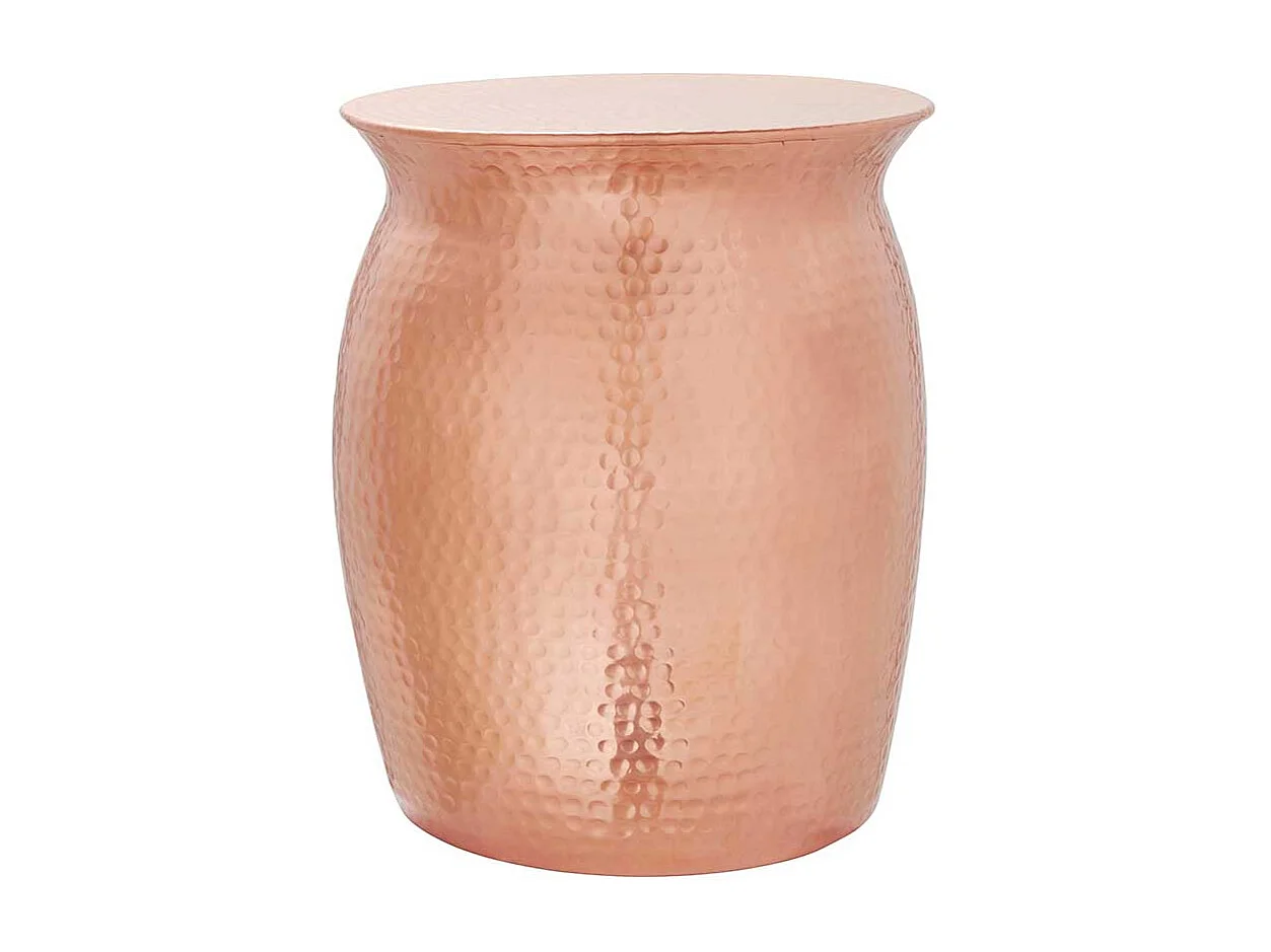 Beistelltisch aus Aluminium Kupferfarben mit Hammerschlag Optik