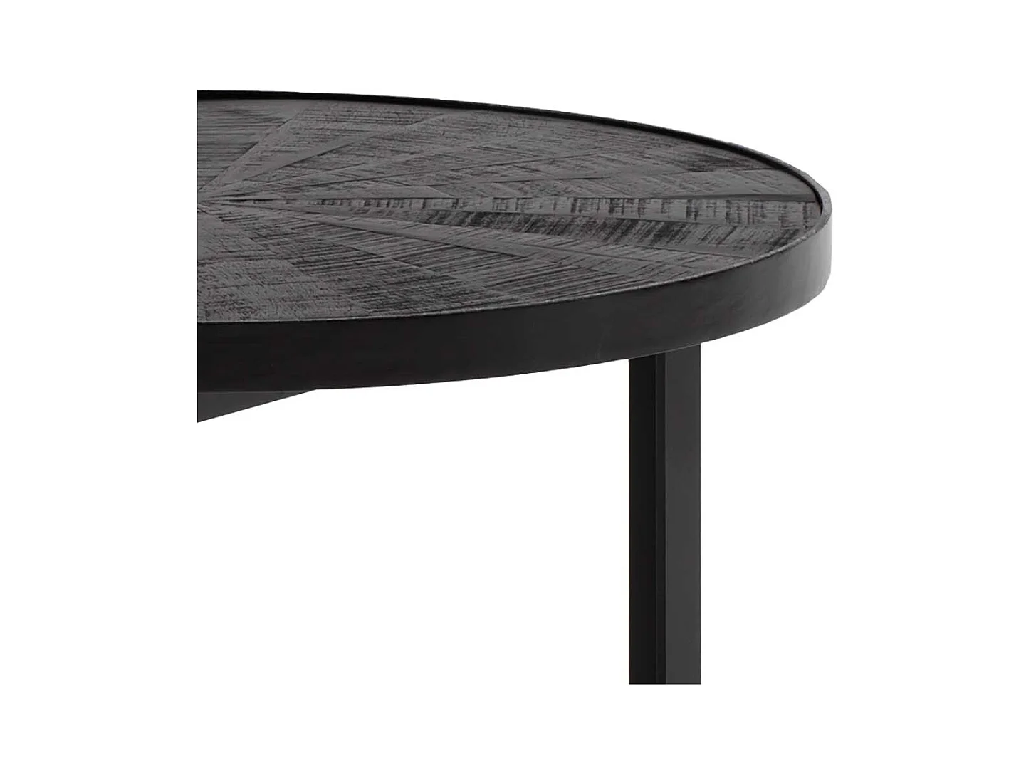 Beistelltisch Sofa kleiner Couchtisch aus Mangobaum Massivholz mit Bügelgestell