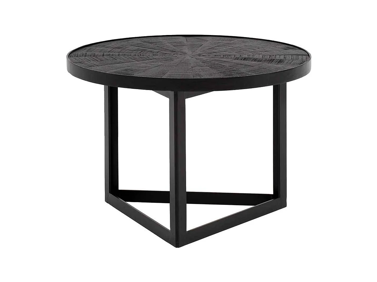 Beistelltisch Sofa kleiner Couchtisch aus Mangobaum Massivholz mit Bügelgestell